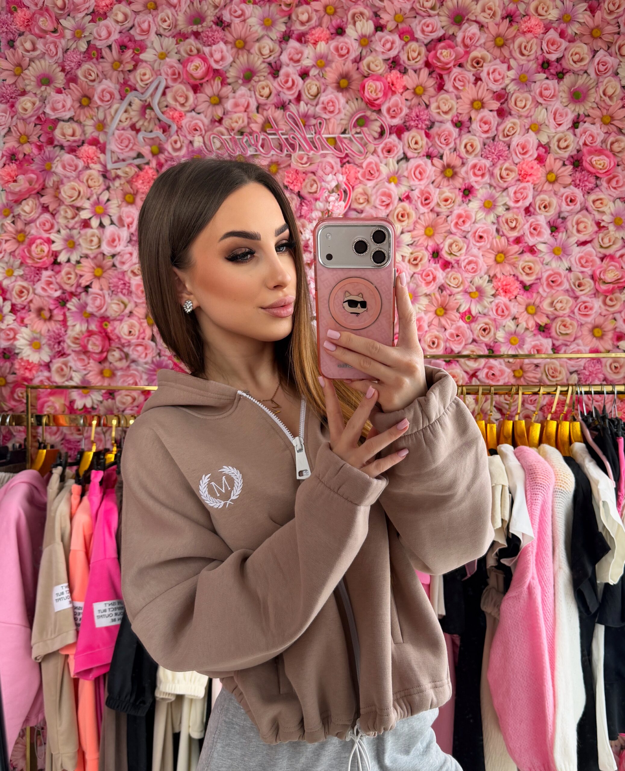 Bluza rozpinana Mottion Beżowa